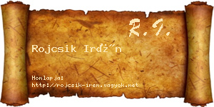 Rojcsik Irén névjegykártya