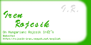 iren rojcsik business card